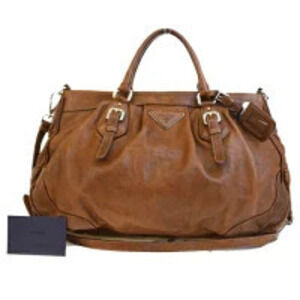 Prada Handbag shoulder bag brown full leather